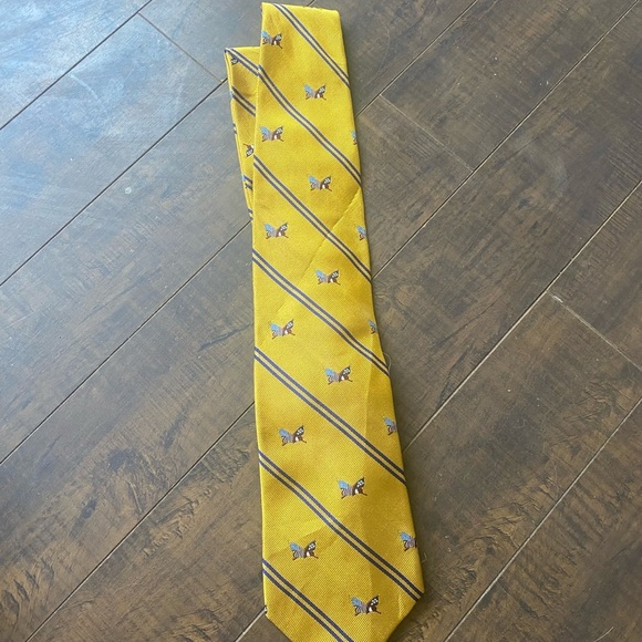 Ralph Lauren Silk Yellow Patterned Men's Tie - Picture 2 of 7